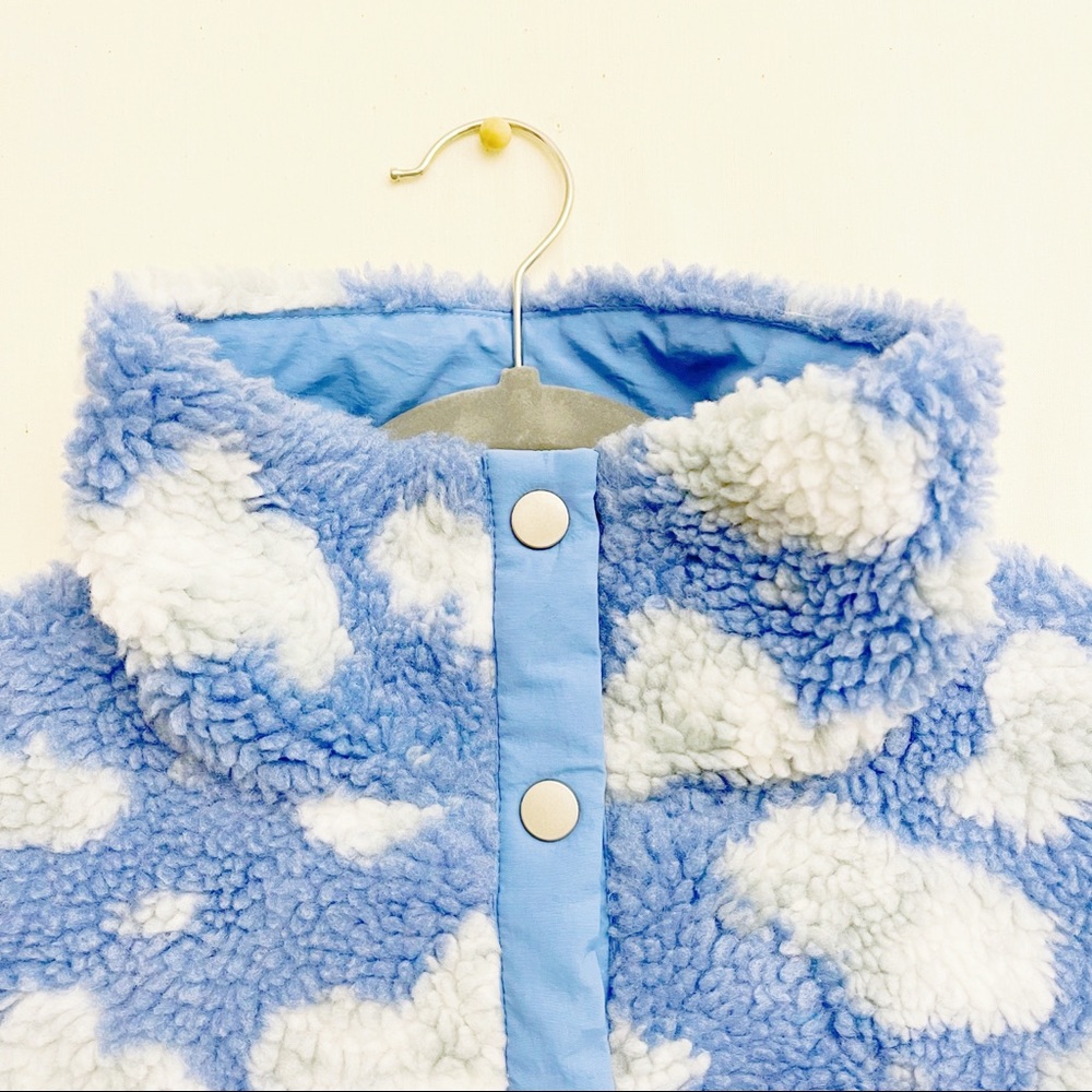 Urban Outfitters Blue and White Cloud Nine Sherpa Popover Jacket - Picture 3 of 8